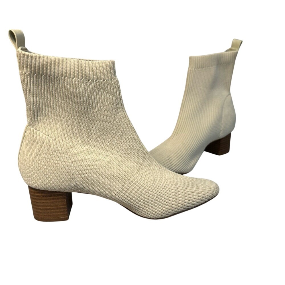 JOIE x Revolve Neely Block Heel Bootie, Ivory, Size 9, EUC